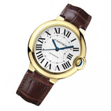 Cartier Ballon Bleu De Cartier Silver Dial Brown Leather Strap Watch For Women - W6920097