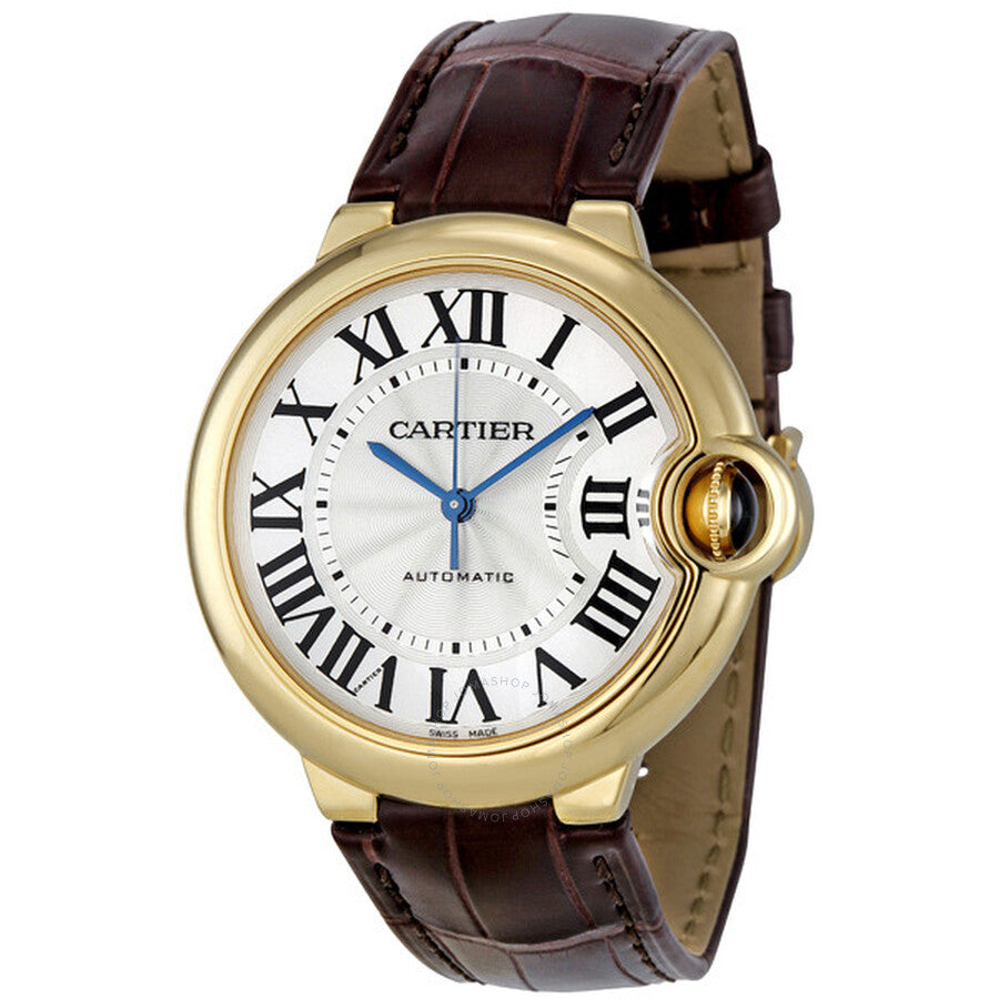 Cartier Ballon Bleu De Cartier Silver Dial Brown Leather Strap Watch For Women - W6900356