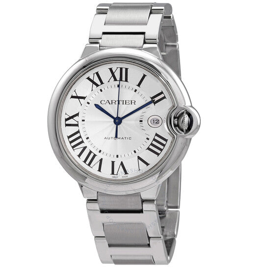 Cartier Ballon Bleu De Cartier Silver Dial Silver Steel Strap Watch For Men - WSBB0049