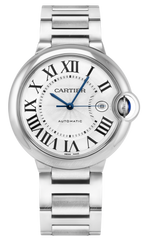 Cartier Ballon Bleu De Cartier Silver Dial Silver Steel Strap Watch For Men - WSBB0049