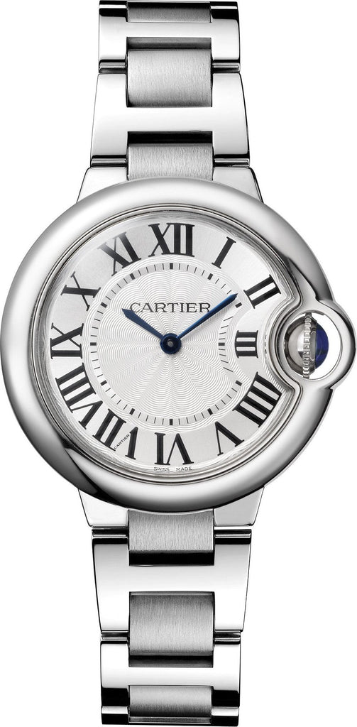 Cartier Ballon Bleu De Cartier Silver Dial Silver Steel Strap Watch For Women - W6920084