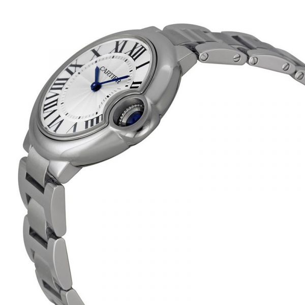 Cartier Ballon Bleu De Cartier Silver Dial Silver Steel Strap Watch For Women - W6920084