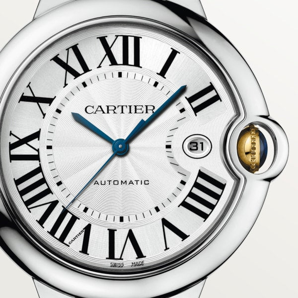 Cartier Ballon Bleu De Cartier Silver Dial Two Tone Steel Strap Watch For Men - W2BB0031