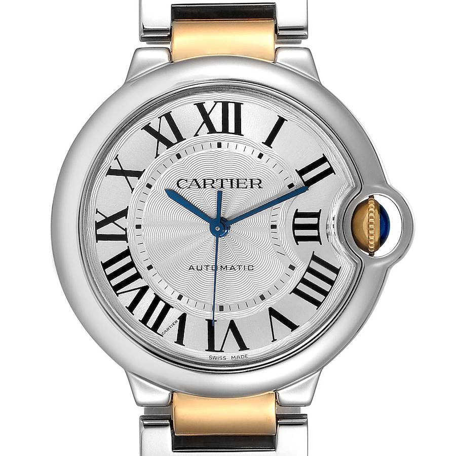 Cartier Ballon Bleu De Cartier Silver Dial Two Tone Steel Strap Watch For Men - W2BB0031