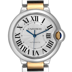 Cartier Ballon Bleu De Cartier Silver Dial Two Tone Steel Strap Watch For Men - W2BB0031