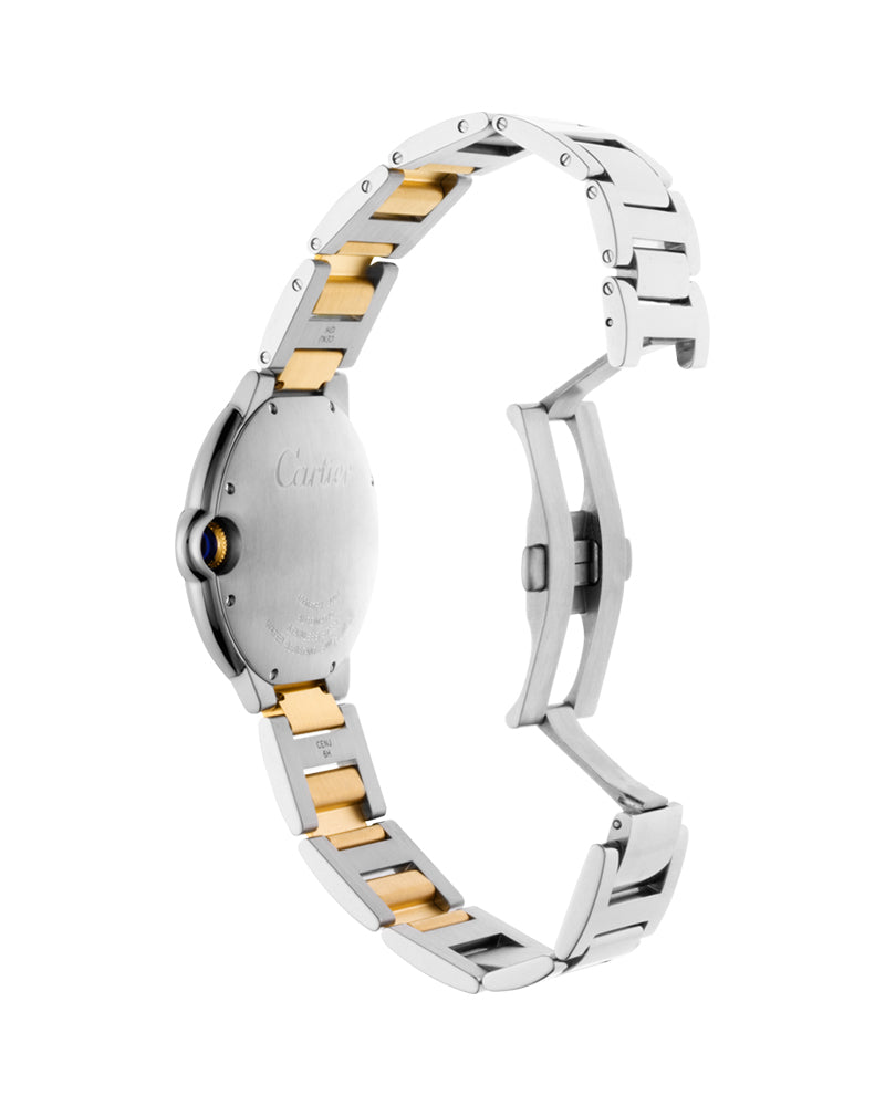 Cartier Ballon Bleu De Cartier Silver Dial Two Tone Steel Strap Watch For Men - W2BB0031