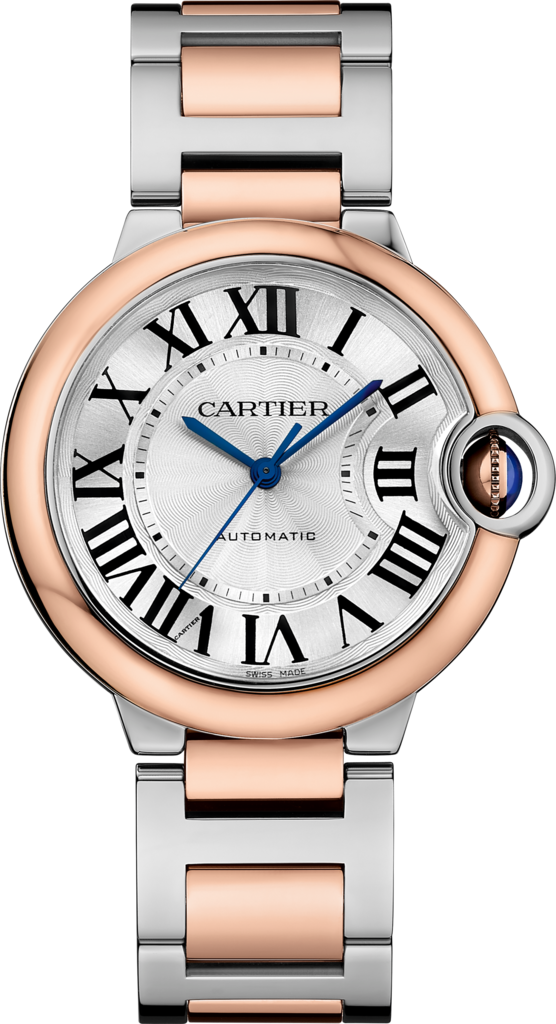 Cartier Ballon Bleu De Cartier Silver Dial Two Tone Steel Strap Watch For Men - W2BB0034
