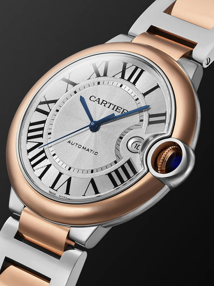 Cartier Ballon Bleu De Cartier Silver Dial Two Tone Steel Strap Watch For Men - W2BB0034