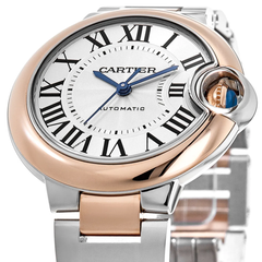Cartier Ballon Bleu De Cartier Silver Dial Two Tone Steel Strap Watch For Men - W2BB0034