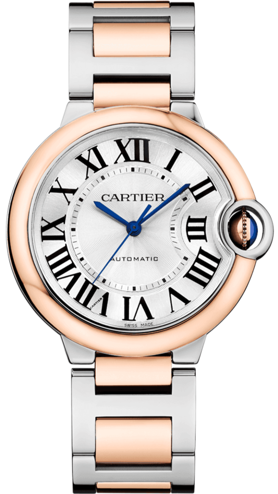 Cartier Ballon Bleu De Cartier Silver Dial Two Tone Steel Strap Watch For Women - W2BB0033