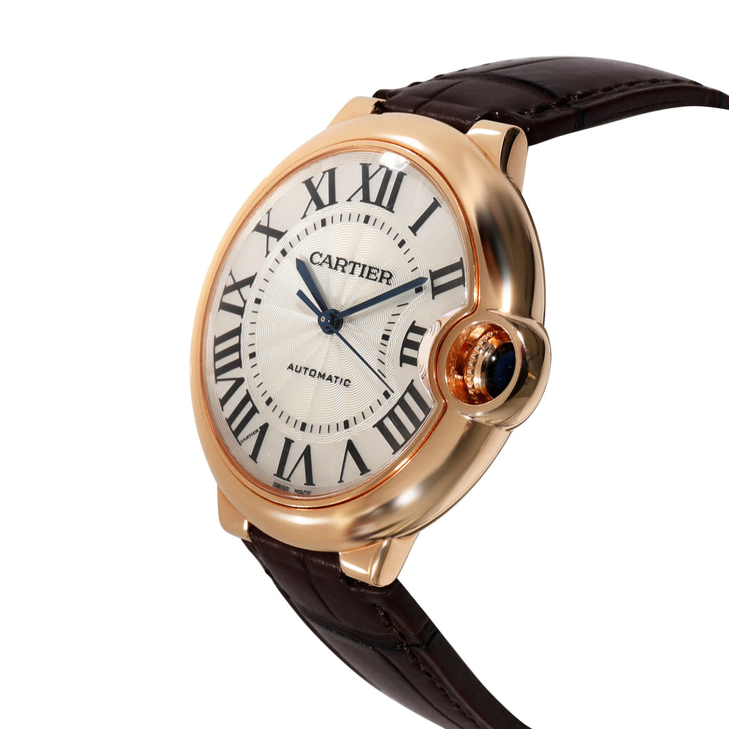 Cartier Ballon Bleu De Cartier White Dial Brown Leather Strap Watch For Women - WGBB0009