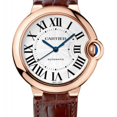 Cartier Ballon Bleu De Cartier White Dial Brown Leather Strap Watch For Women - WGBB0009