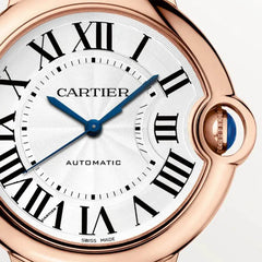 Cartier Ballon Bleu De Cartier White Dial Brown Leather Strap Watch For Women - WGBB0009