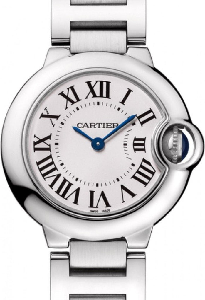 Cartier Ballon Bleu De Cartier White Dial Silver Steel Strap Watch For Women - W69010Z4