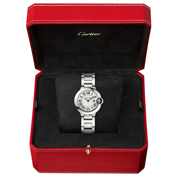 Cartier Ballon Bleu De Cartier White Dial Silver Steel Strap Watch For Women - W69010Z4