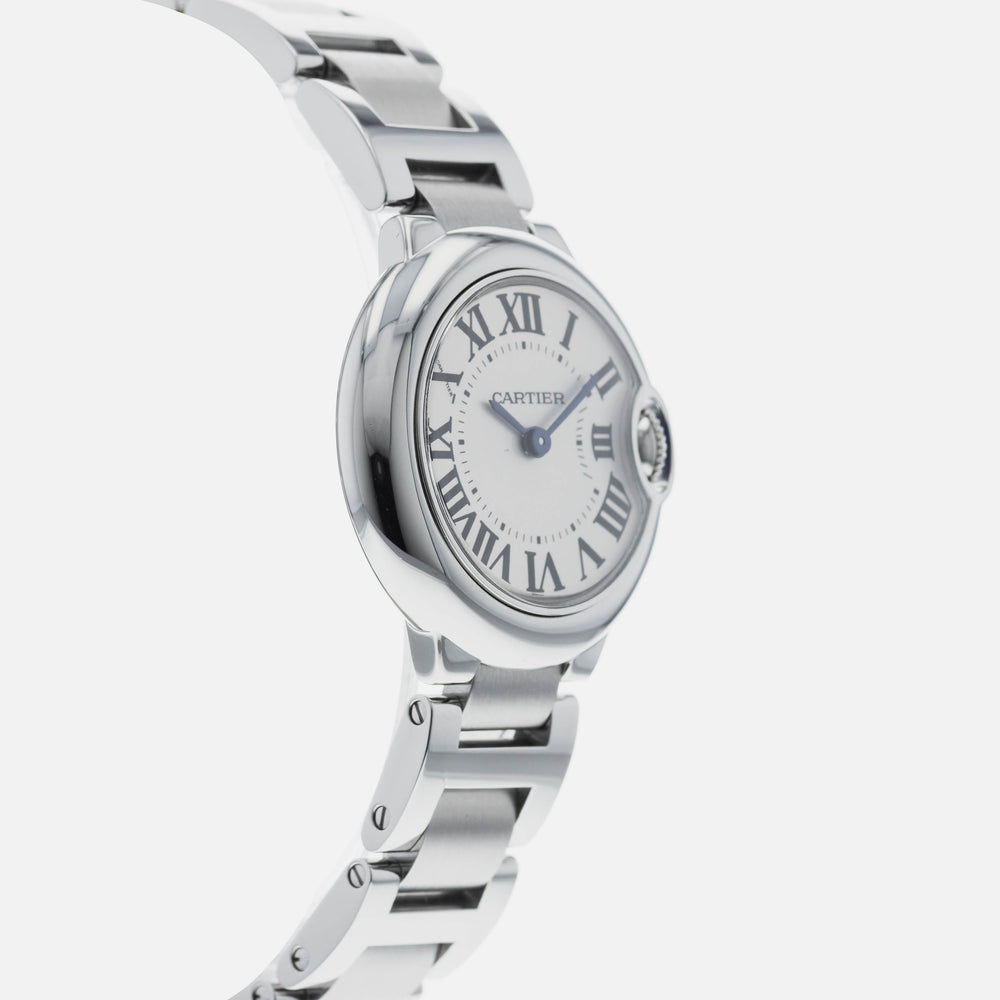 Cartier Ballon Bleu De Cartier White Dial Silver Steel Strap Watch For Women - W69010Z4