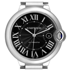 Cartier Ballon Bleu De Cartier Black Dial Silver Steel Strap Watch For Men - W6920042