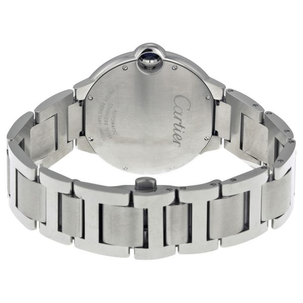 Cartier Ballon Bleu De Cartier Black Dial Silver Steel Strap Watch For Men - W6920042