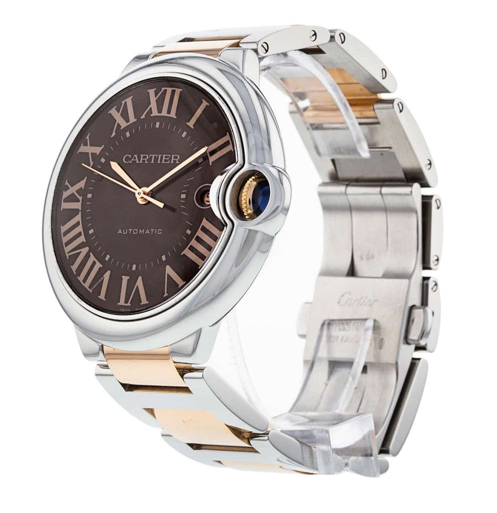 Cartier Ballon Bleu De Cartier Brown Dial Two Tone Steel Strap Watch For Men - W6920032