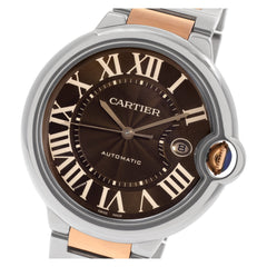 Cartier Ballon Bleu De Cartier Brown Dial Two Tone Steel Strap Watch For Men - W6920032