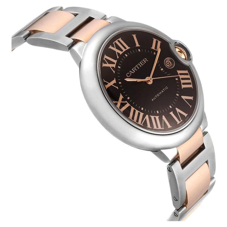Cartier Ballon Bleu De Cartier Brown Dial Two Tone Steel Strap Watch For Men - W6920032