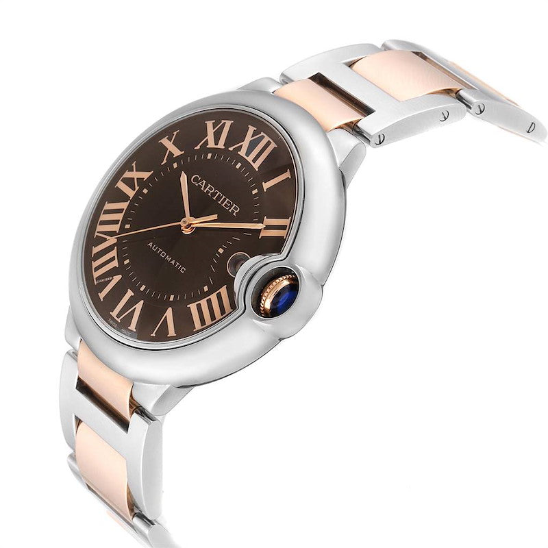 Cartier Ballon Bleu De Cartier Brown Dial Two Tone Steel Strap Watch For Men - W6920032