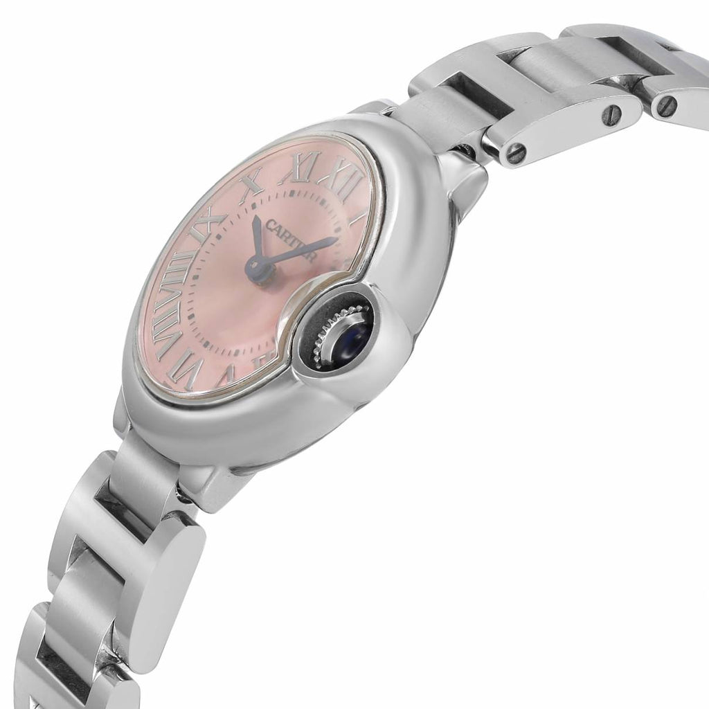 Cartier Ballon Bleu De Cartier Pink Dial Silver Steel Strap Watch For Women - W6920038