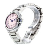 Cartier Ballon Bleu De Cartier Pink Dial Silver Steel Strap Watch For Women - W6920038