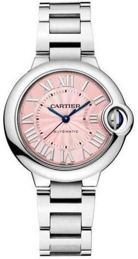 Cartier Ballon Bleu De Cartier Pink Dial Silver Steel Strap Watch For Women - WSBB0046