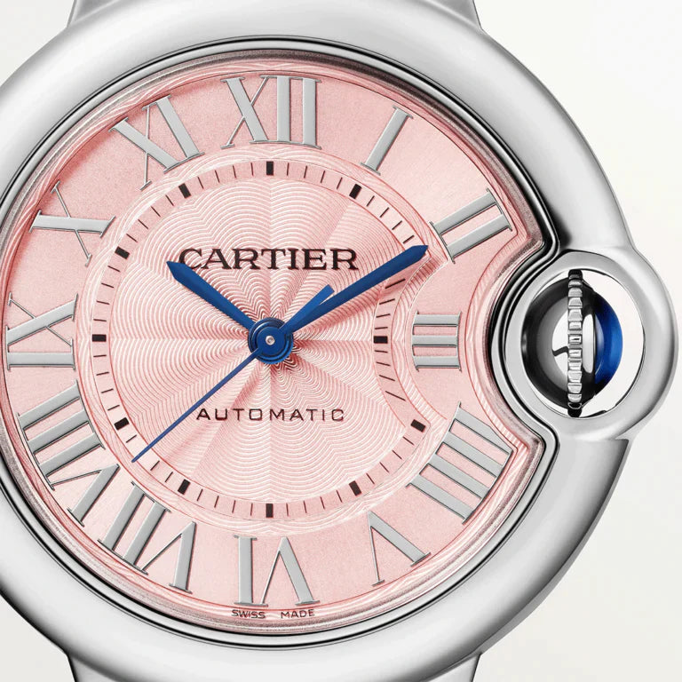 Cartier Ballon Bleu De Cartier Pink Dial Silver Steel Strap Watch For Women - WSBB0046