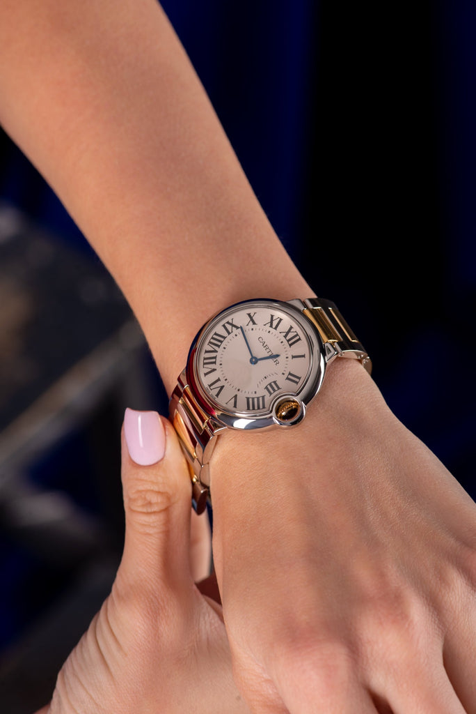 Cartier Ballon Bleu De Cartier Silver Dial Two Tone Steel Strap Watch For Unisex Watch - W69008Z3