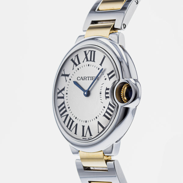 Cartier Ballon Bleu De Cartier Silver Dial Two Tone Steel Strap Watch For Unisex Watch - W69008Z3