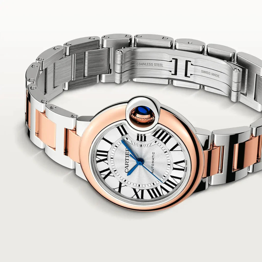 Cartier Ballon Bleu De Cartier Silver Dial Two Tone Steel Strap Watch For Women - W2BB0032