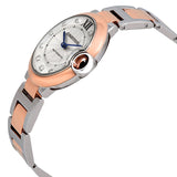 Cartier Ballon Blue De Cartier Diamonds Silver Dial Two Tone Steel Strap Watch For Women - W3BB0013