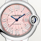 Cartier Ballon Blue De Cartier Pink Dial Pink Leather Strap Watch For Women - WSBB0031