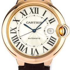 Cartier Ballon Blue De Cartier Silver Dial Brown Leather Strap Watch For Men - W6900551