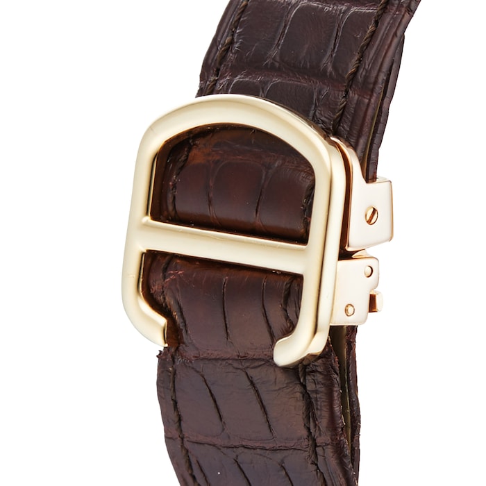 Cartier Ballon Blue De Cartier Silver Dial Brown Leather Strap Watch For Men - W6900551