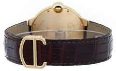 Cartier Ballon Blue De Cartier Silver Dial Brown Leather Strap Watch For Men - W6900551