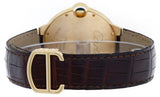 Cartier Ballon Blue De Cartier Silver Dial Brown Leather Strap Watch For Men - W6900551