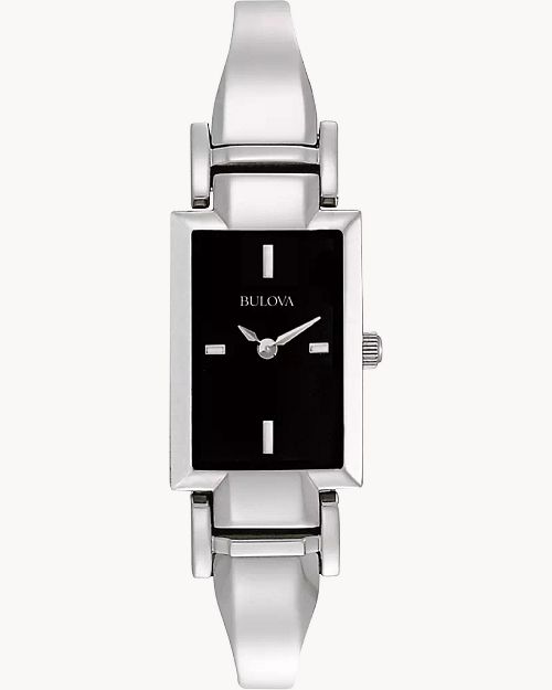 Bulova Classic Collection Black Dial Silver Steel Strap Watch for Women - 96L138 Watches Bulova   