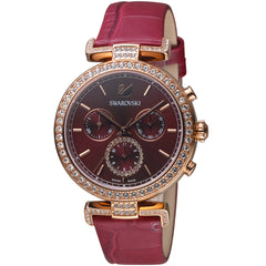 Swarovski Era Journey Red Dial Red Leather Strap Watch for Women - 5416701 Watches Swarovski   