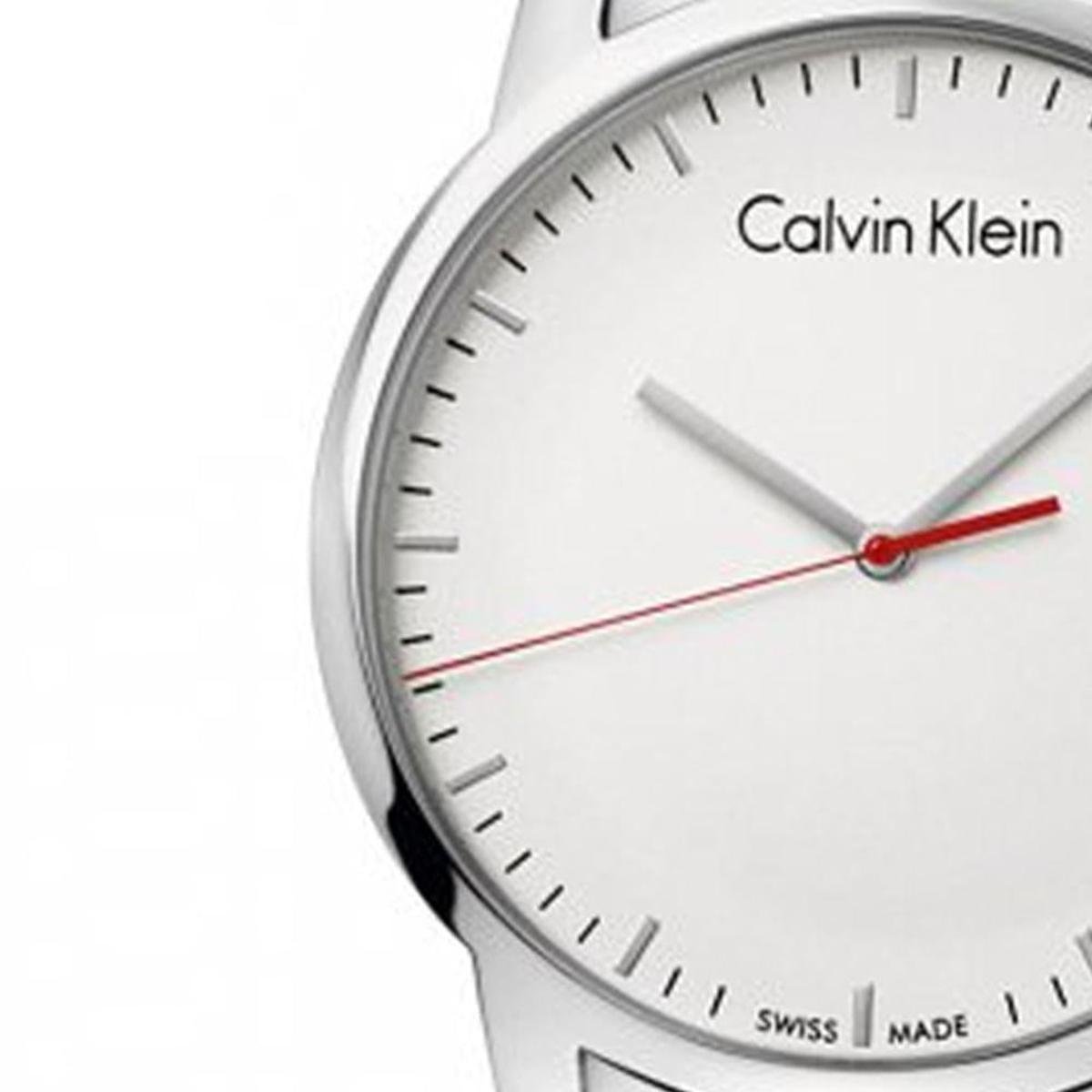 Calvin Klein City Quartz White Dial Silver Steel Strap Watch for Men - K2G2G1Z6 Watches Calvin Klein   