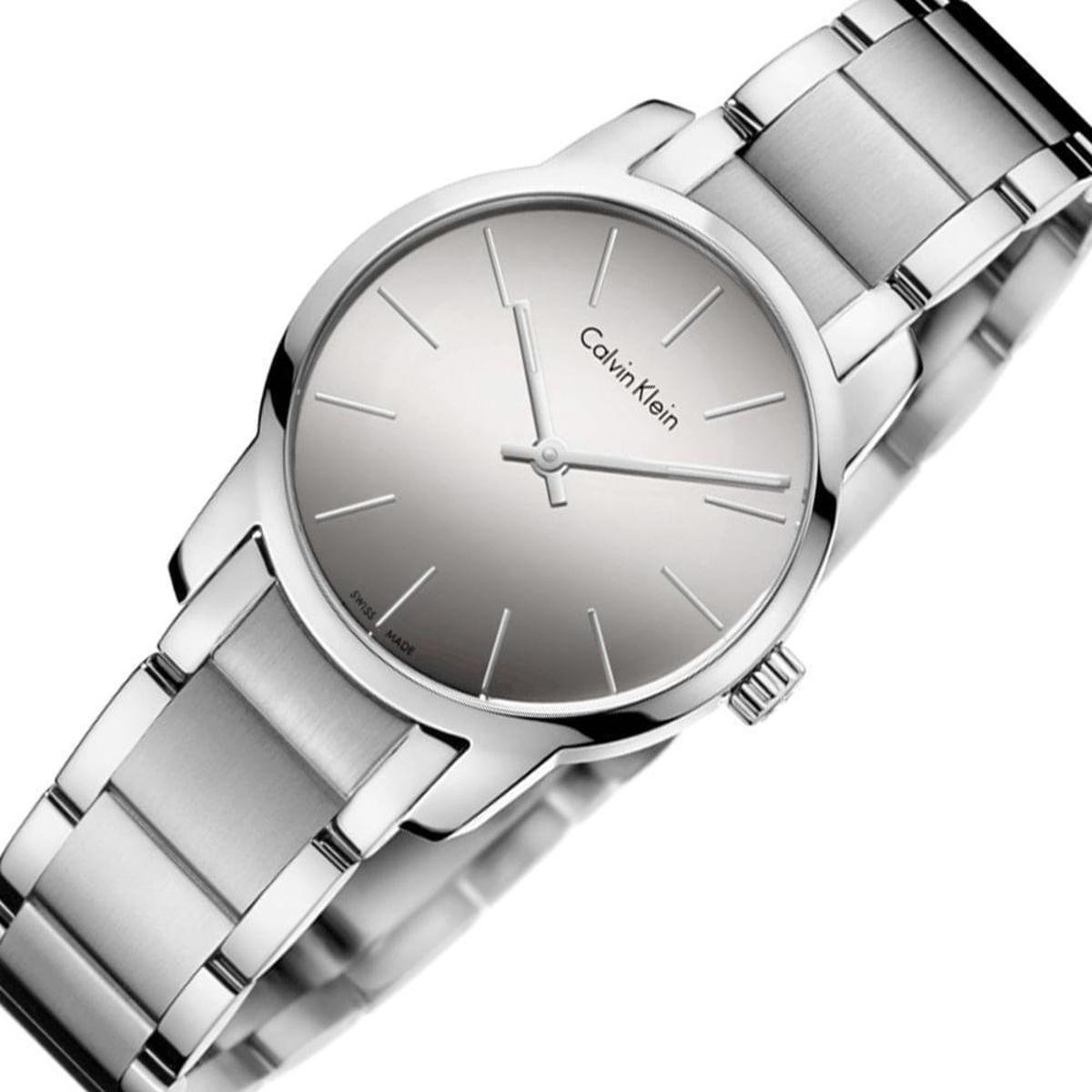 Calvin Klein City Silver Dial Silver Steel Strap Watch for Women - K2G23148 Watches Calvin Klein   