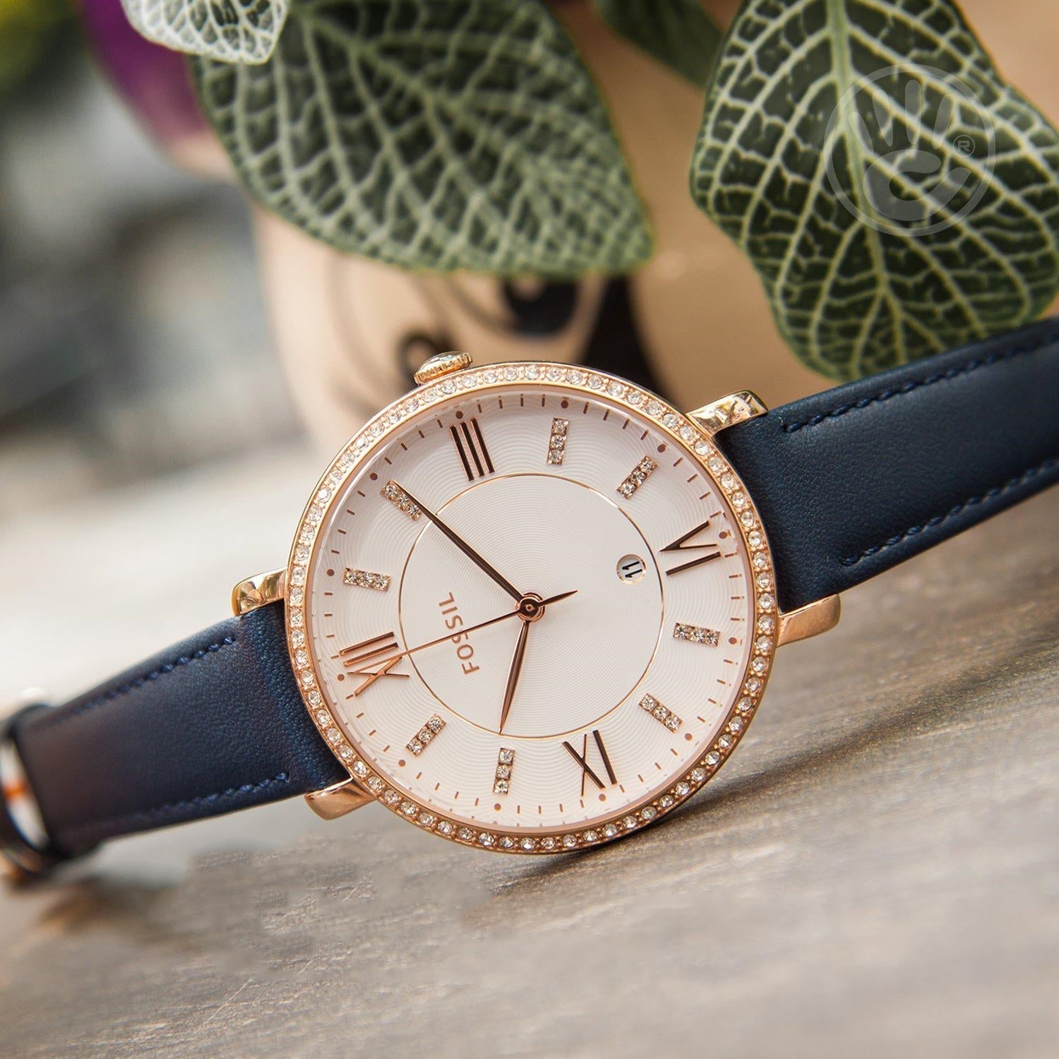Fossil Jacqueline White Dial Blue Leather Strap Watch for Women - ES4291 Watches Fossil   