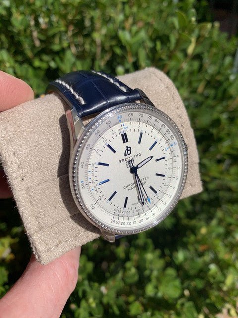 Breitling Navitimer Automatic 41mm White Dial Blue Leather Strap Watch for Men - A173263A1G1P1 Watches Breitling   