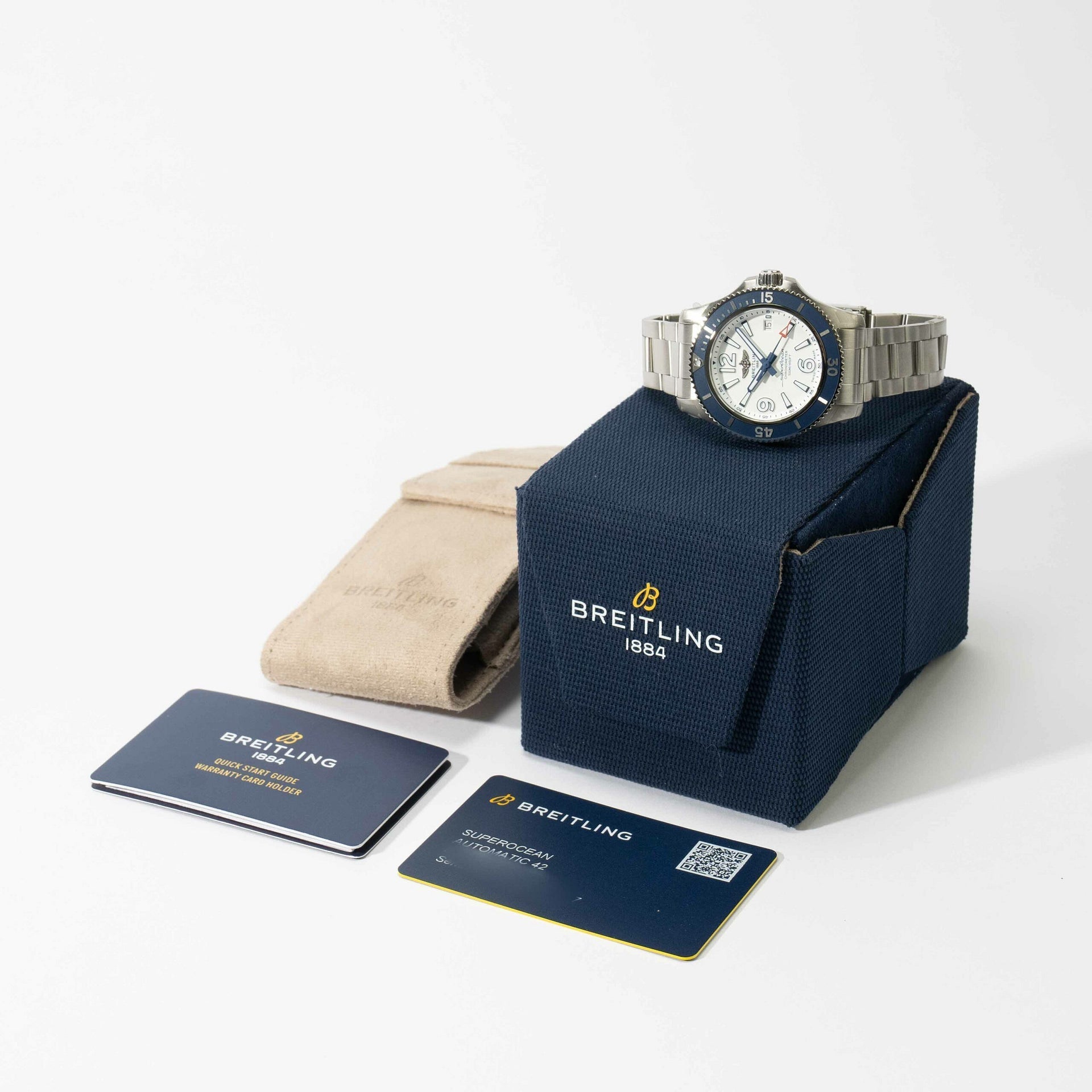 Breitling Superocean 42mm White Dial Silver Steel Strap Watch for Men - A17366D81A1A1 Watches Breitling   