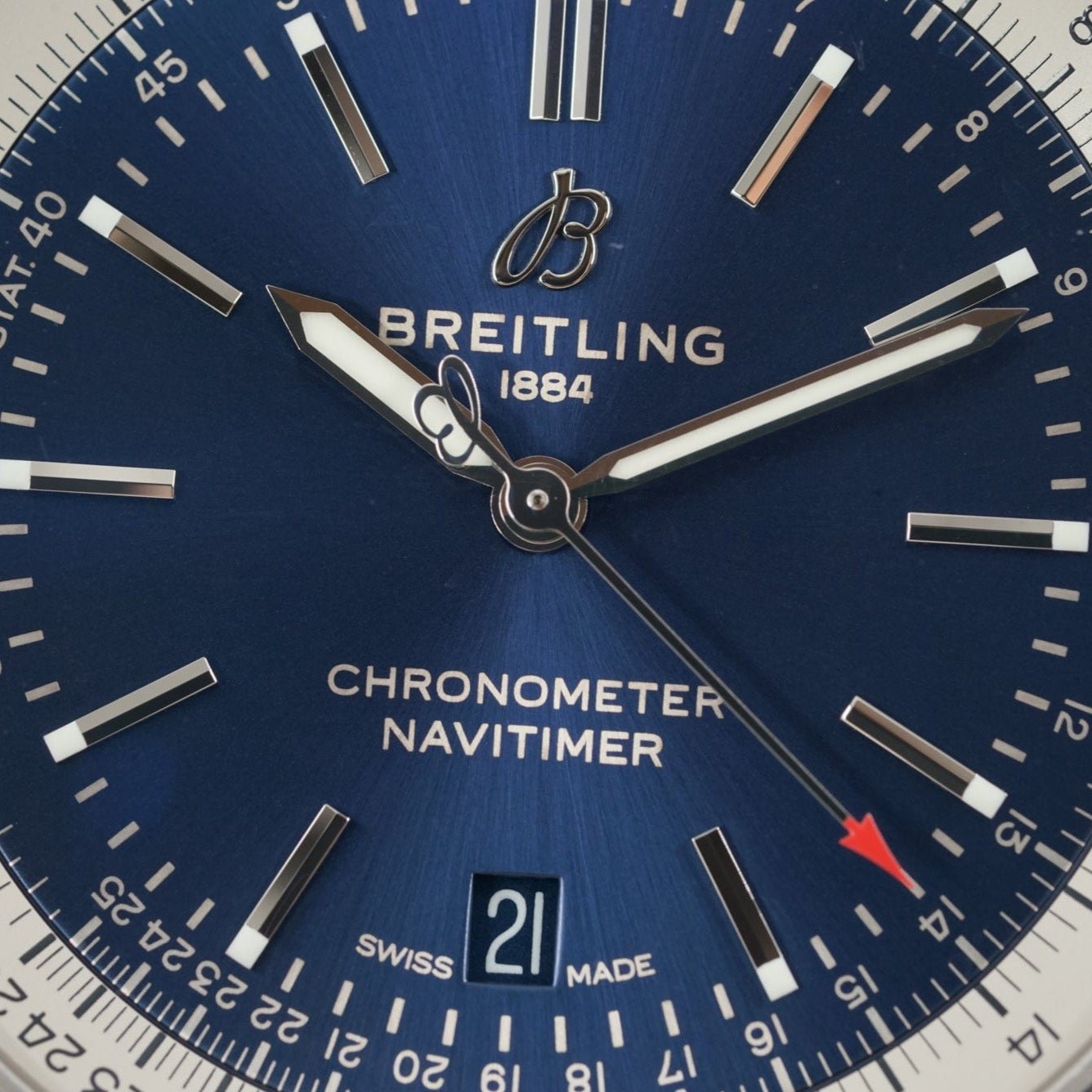 Breitling Navitimer Automatic 41mm Blue Dial Silver Steel Strap Watch for Men - A17326161C1A1 Watches Breitling   