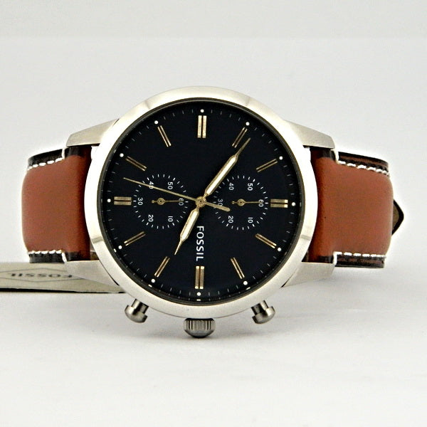 Fossil Townsman Chronograph Black Dial Brown Leather Strap Watch for Men  - FS5280 Watches Fossil   