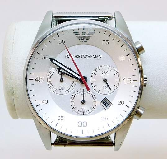 Emporio Armani Sport Chronograph White Dial White Silicone Strap Watch For Men - AR5859 Watches Emporio Armani   