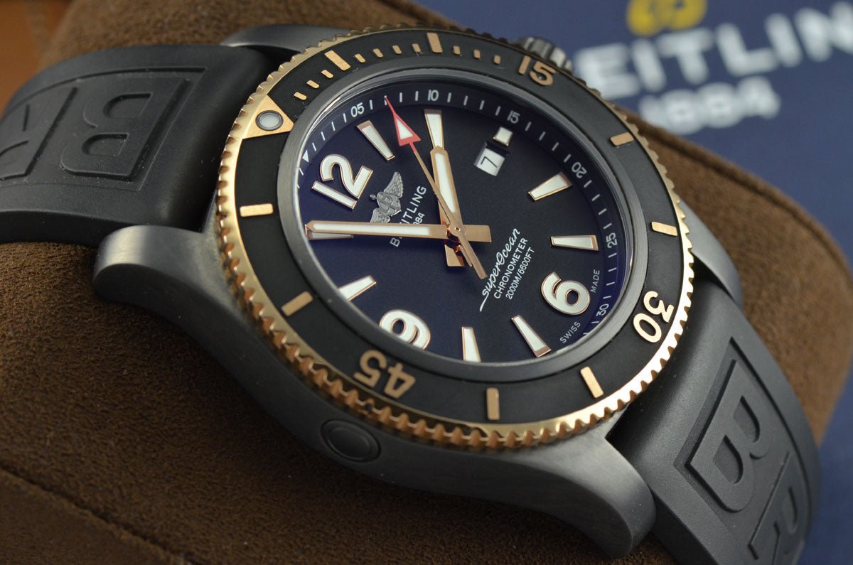 Breitling Superocean Automatic 46mm Black Dial Black Rubber Strap Watch for Men - U17368221B1S1 Watches Breitling   